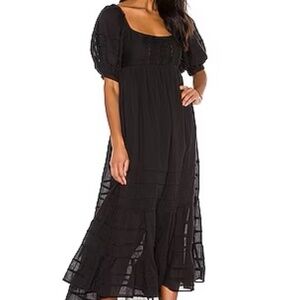 REVOLVE x FREE PEOPLE Lets Be Friends black open back maxi midi dress small